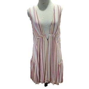 𝅺COTTON Candy LA stripped tank dress with front tie